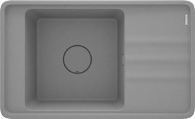 Deante Momi, granitový drez s odkvapkávačom, 1-komorový 820x500x229 mm, šedá metalíza, oceľová, ZKM_S11B