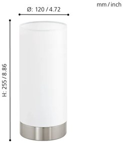 Eglo 95118 - Stmievateľná stolná lampa PASTERI 1xE27/40W/230V