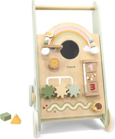 Drevené vzdelávacie chodítko PolarB zelené – aktivitné chodítko pre deti