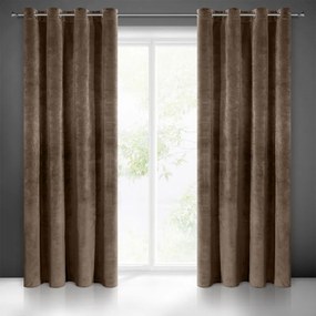 Dekorstudio Záves VILLA z exkluzívneho zamatu 140 x 250 cm v hnedej farbe - dekoračné kolieska
