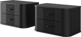 Nočné stolíky na stenu Vespera 56 cm - 2 ks - čierna