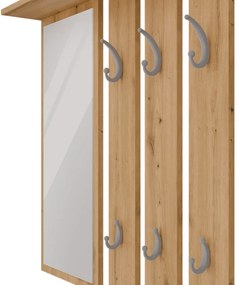 Vešiakový panel Oasis 1 (dub artisan) (so zrkadlom). Akcia -24%. Vlastná spoľahlivá doprava až k Vám domov. 1132562