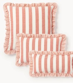 Obliečka na vankúš z ľanu a bavlny's volánmi Posie