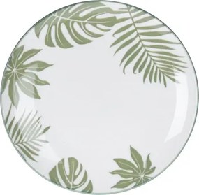 Dezertný tanier 19 cm, motív tropické listy%