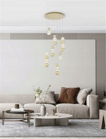 Nova Luce závesné svietidlo Brille zlatý hliník a sklo Led 42W 230V 3200K Ip