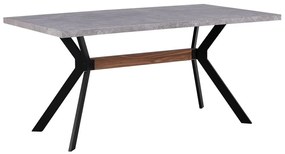 Jedálenský stôl s betónovým efektom 160 x 90 cm sivá/čierna BENSON Beliani
