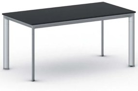 Kancelársky stôl PRIMO INVITATION, sivostrieborná podnož 1600 x 800 mm, grafitová