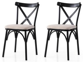 Sada jedálenských stoličiek Ekol Cream a Black, 2ks