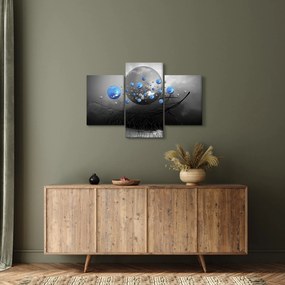Obraz modrých abstraktných gulí (90x60 cm)