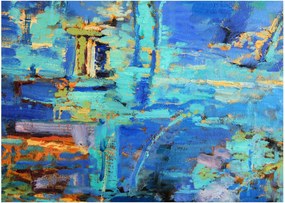 Sklenený obraz - Abstraktné olejomaľba (70x50 cm)