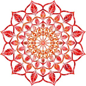 AMADEA Drevená dekorácia mandala červená 20 cm