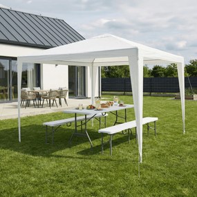 Autronic BONTEC Záhradná lavica, kov, plast, biela, AZ-K1001 WT Farba: Biela