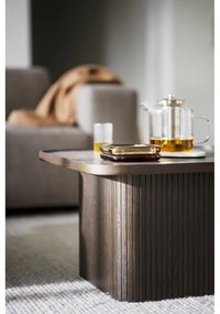 Tmavohnedý konferenčný stolík v dekore duba ø 80 cm Sullivan – Rowico