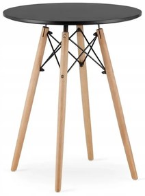 Jedálenská zostava TODI 60cm okrúhly stolový set čierny + 2 stoličky OSAKA čierne