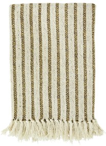 MADAM STOLTZ Prehoz z recyklovanej bavlny Mustard/Brown 125 × 175 cm