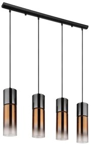 Globo 21000-4HG - Luster na lanku ANNIKA 4xE27/25W/230V čierna/medená