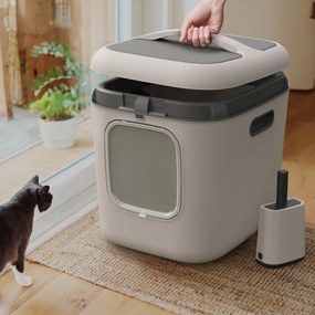 Mačacia toaleta, krytý záchod pre mačky CAT XXL – biela