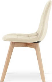 AKCIA Béžová zamatová jedálenská stolička BORA II. akosť