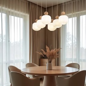 Závesný luster na lanku BALLO 6xE14/10W/230V béžová