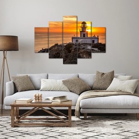 Obraz majáka pri západe slnka (150x105 cm)