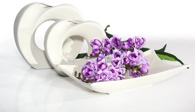 KERAMICKÁ VÁZA RISO 12X12X50 CM KRÉMOVÁ