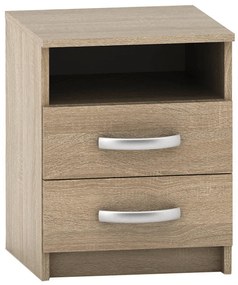 Nočný stolík BETTY s dvoma zásuvkami, dub Sonoma