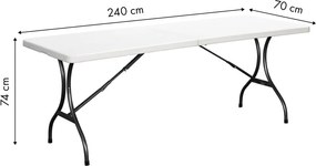 Cateringový stôl 240 cm skladací biely