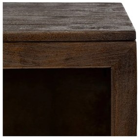 Hnedá vitrína z mangového dreva 80x100x40 cm Ravi – Ixia