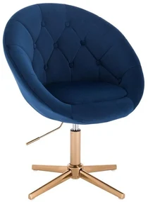 LuxuryForm DESIGN Kreslo VERA VELUR na zlatom kríži - modré