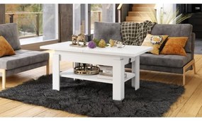 Rozkladací konferenčný/jedálenský stôl so zdvíhacou doskou ROY biely