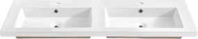 Comad Nábytkové keramické dvojumývadlo UM-8070 SPIRIT 120D DP, 121x46 cm, biela lesklá