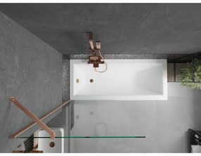Mexen Next, 1-krídlová vaňová zástena 80 x 150 cm, 6mm číre sklo, medená matná, 895-080-000-00-00-65