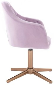 LuxuryForm DESIGN Kreslo ROMA VELUR na zlatom kríži - levanduľa