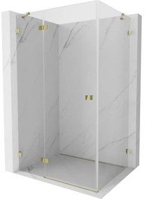 Mexen Lunar, 1-krídlový sprchový kút, ľavý, 85 x 70 cm, 8mm číre sklo, zlatý profil, 834-085-070-50-00-L