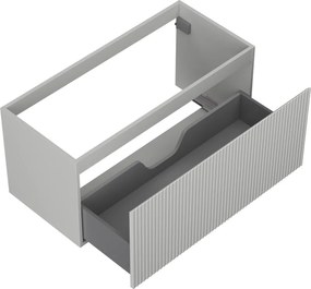 Mexen Rivel, kúpeľňová skrinka 100 cm, 1 zásuvka, drážkovaná, sivá matná, 91A20-10047-1-BF62
