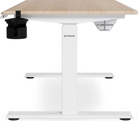 Elektrický stôl s nastaviteľnou výškou ergonomický biely/dub sonoma,1400x700 mm: ARIA
