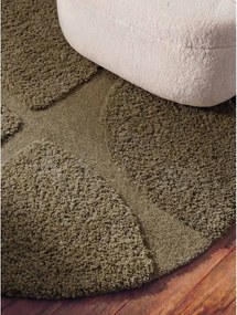 Kaki ručne tkaný okrúhly koberec ø 160 cm Lambeth Jasper – Ted Baker