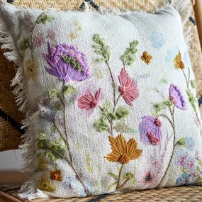 Bloomingville Dekoratívny vankúš s výšivkou Pogni Nature 50 × 50 cm