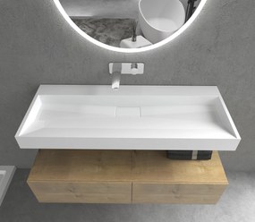 CERANO - Umývadlo z liateho mramoru Vita - nástenné aj na dosku - biela matná - 100x46 cm, CER-CER-8050BD6936