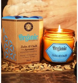 Prírodná vonná sójová sviečka 200g v jantárovom skle, Dehn Al Oudh - Agarwood v jantárovom skle