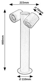 Rabalux 77113 - Vonkajšia lampa ENOL 2xGU10/35W/230V IP44