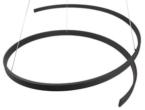 Čierne LED závesné svietidlo s hlasovým ovládaním/s ovládaním pomocou mobilnej aplikácie s kovovým tienidlom ø 75 cm Cinardi – CINQUE