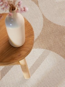 NORTHRUGS, Kusový koberec Duet Bowen 106245 Beige/White kruh - na von aj na doma, 160x160 (priemer) kruh, béžová, chodba / predsieň