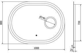 Mexen Umba, LED kúpeľňové zrkadlo s podsvietením a kozmetickým zrkadlom 100 x 80 cm, 6000K, ochrana proti zahmlievaniu, 9822-100-080-611-00