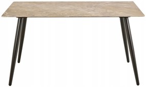 Jedálenský stôl Wicklow 140 cm hnedý mramor/čierny