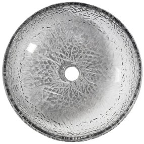 Sapho Sapho, GAVIOTA gravírované sklenené umývadlo na dosku Ø 42 cm, čierna, TY306
