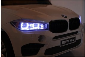 LEAN CARS Elektrické autíčko BMW X6M pre deti LED MP3 ovládač biele