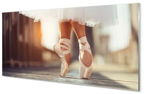 Obraz plexi Biele baletné topánky ženské nohy 140x70 cm
