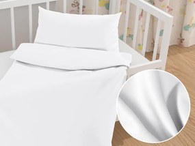 Biante Detské saténové posteľné obliečky do postieľky ST-001 Biele Do postieľky 100x135 a 40x60 cm