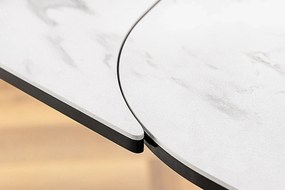 Luxusný rozkladací jedálenský stôl ILINOIS 180-220-260 cm – v bielom mramorovom prevedení